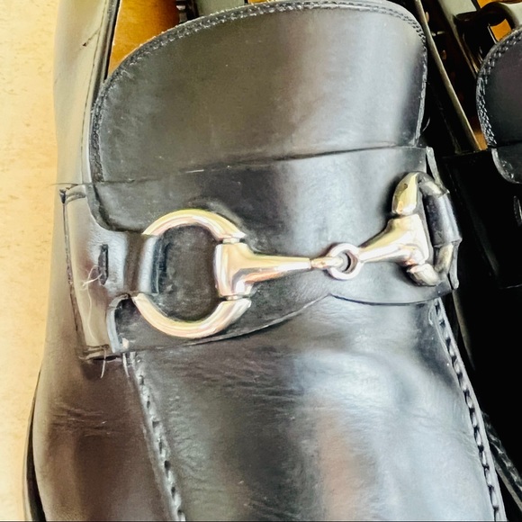 MAGNANNI Black Horse Bit Leather Loafers Dress Shoes Slip On 9 M - Picture 12 of 13
